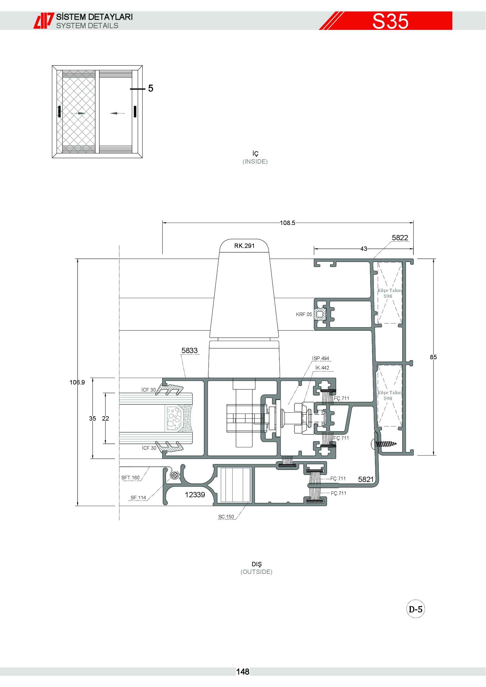 Sürme Yalıtımsız Alüminyum 22